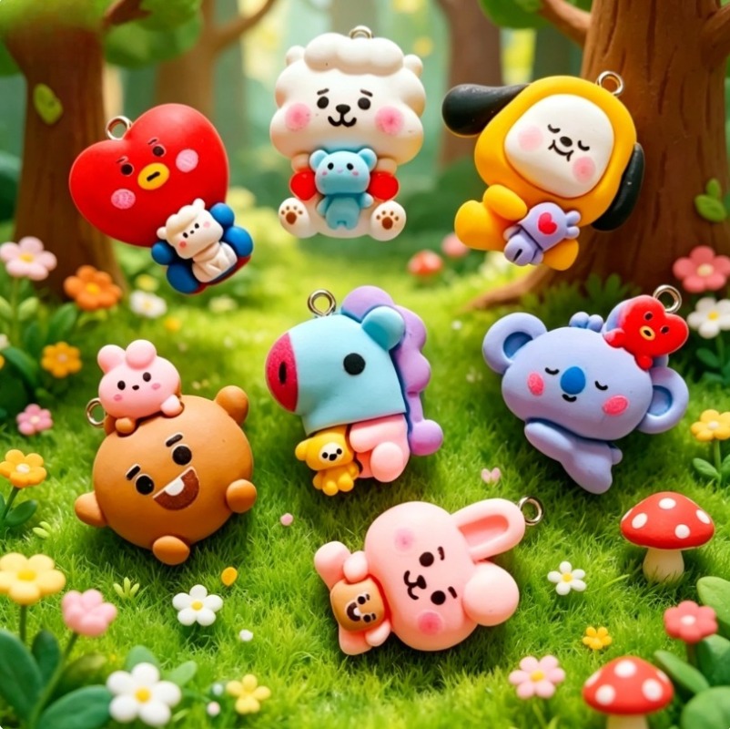 Breloques en résine BT21, 7 pi - Phone Accessories Jewelry avis et prix